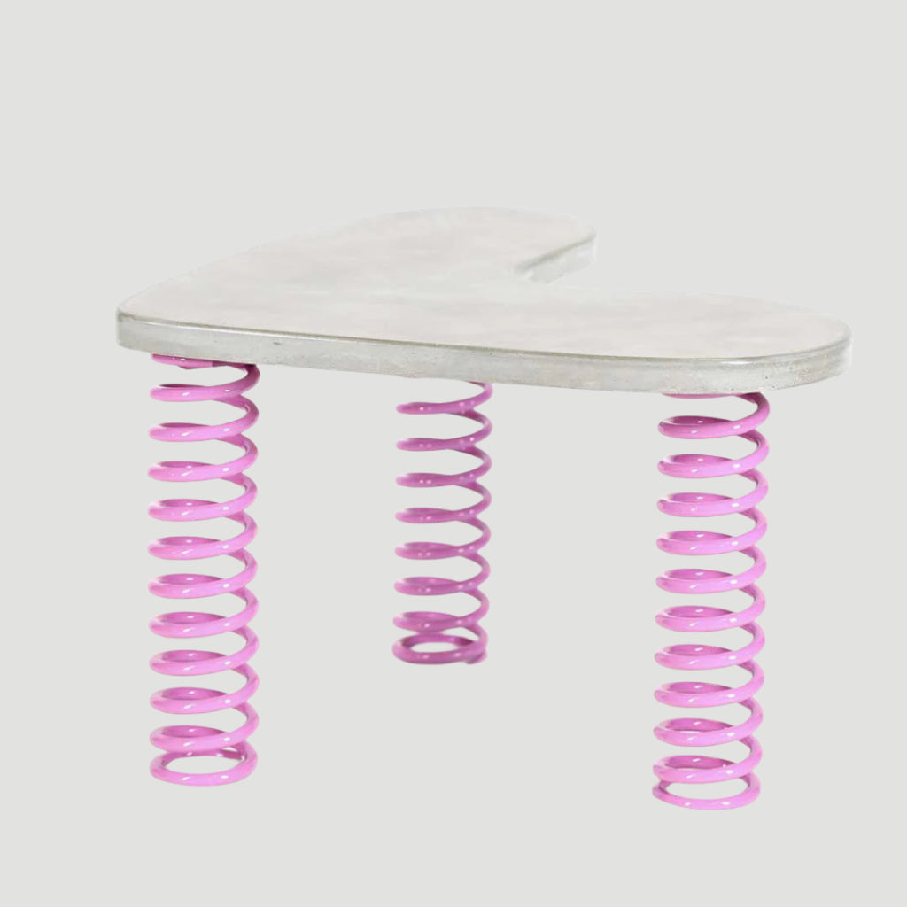 Easy Love - Coffee Table Natural Concrete & Pink Springs