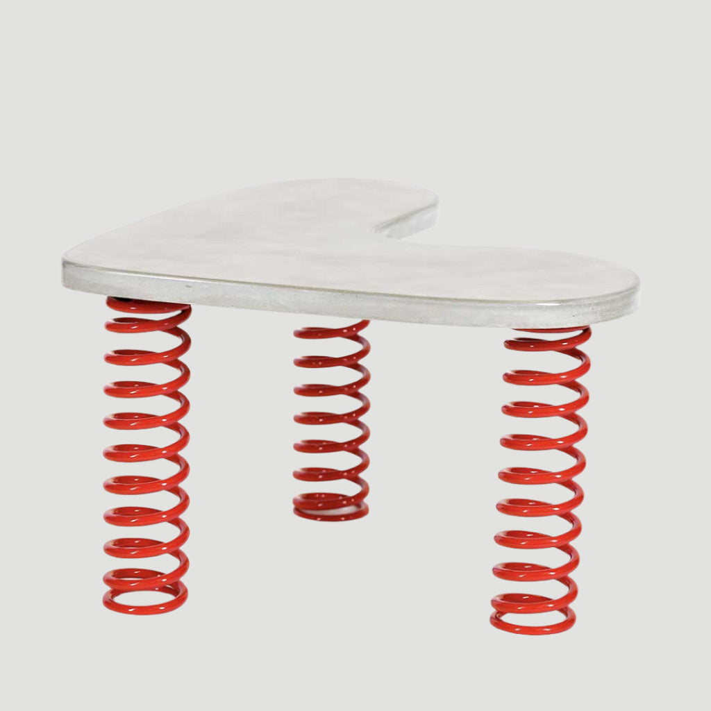Easy Love - Coffee Table Natural Concrete & Red Springs