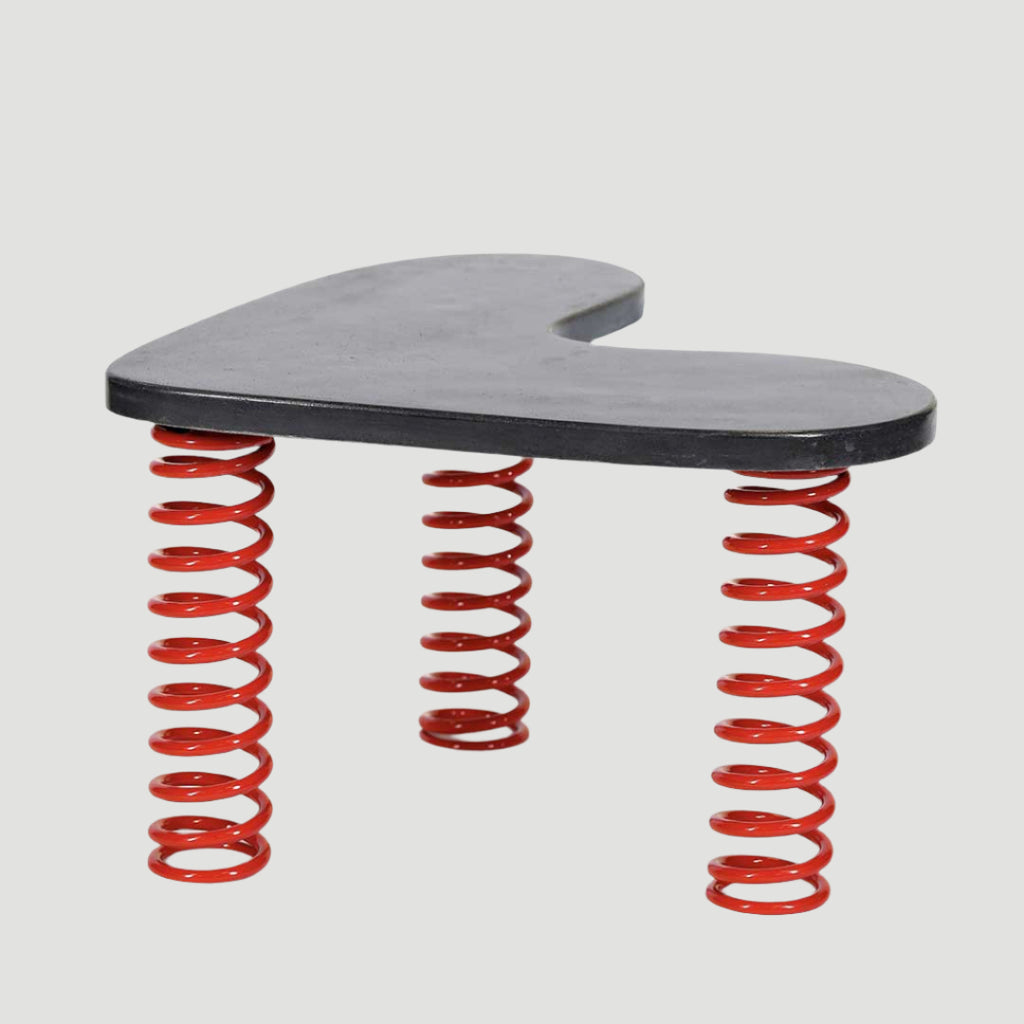 Easy Love - Coffee Table Dark Concrete & Red Springs