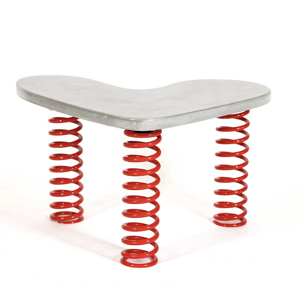 Easy Love - Coffee Table Natural Concrete & Red Springs