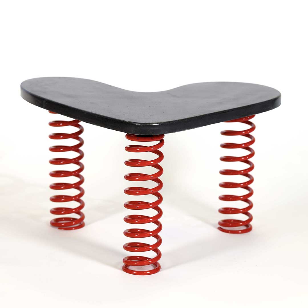Easy Love - Coffee Table Dark Concrete & Red Springs
